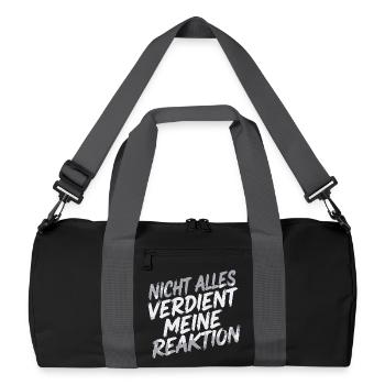 Null Reaktion - ist mir egal - Recycelte Duffel Bag - Schwarz/Graphitgrau - Vorne