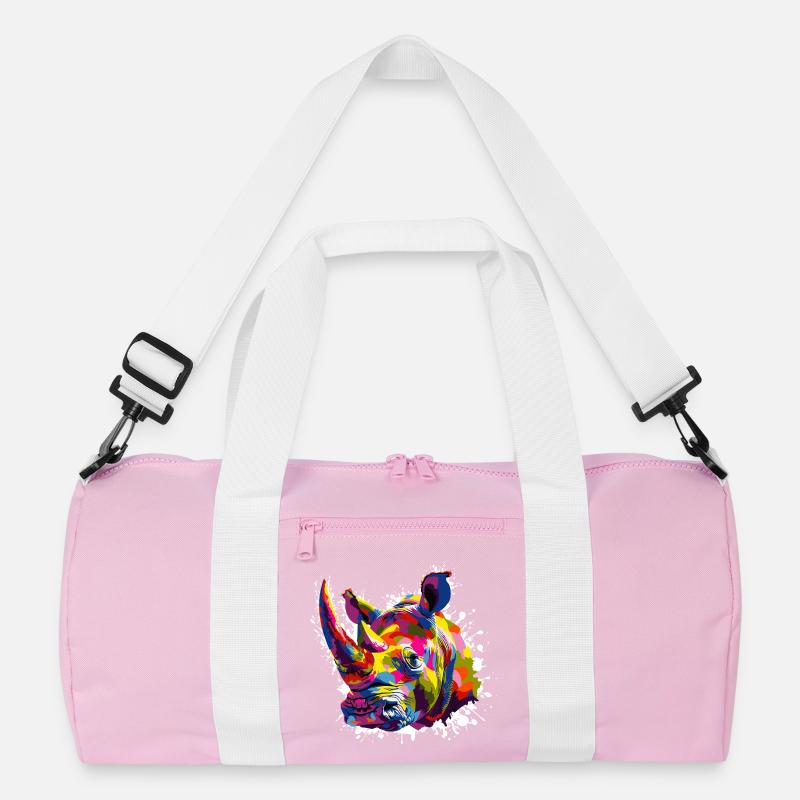 Nashorn Pop Art Tier Recycelte Duffel Bag
