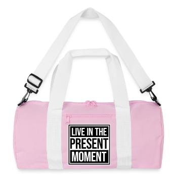 Vivre dans l’instant Pleine conscience de la présence - Sac de sport recyclé - rose/blanc - Devant