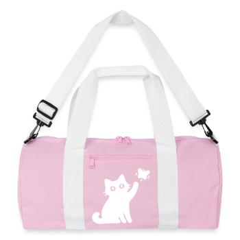 Chat mignon - Sac de sport recyclé - rose/blanc - Devant