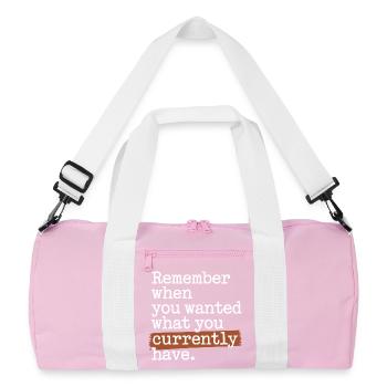 Remember When You Wanted Gratitude Mindfulness - Recycled Duffel Bag - pink/white - Front