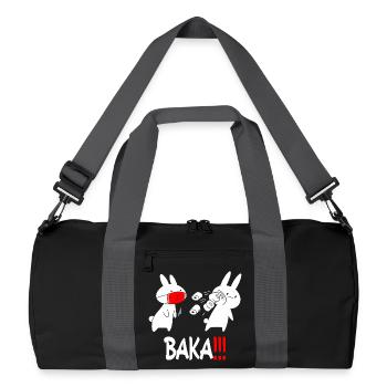 Baka Rabbit Slap Anime Funny Japanese Otaku - Recycled Duffel Bag - black/graphite grey - Front