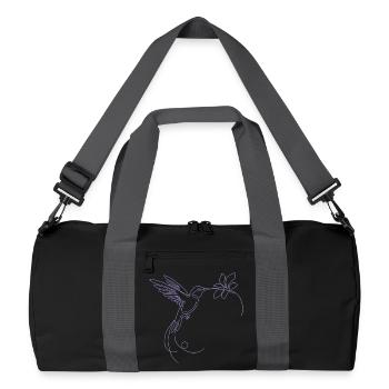 Silhouette minimaliste d’oiseau en vol - Sac de sport recyclé - noir/gris graphite - Devant