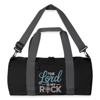 The Lord Is My Rock Christian Cross Motif Jesus - Recycled Duffel Bag - black/graphite grey - Front