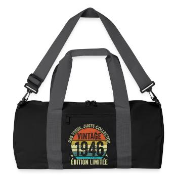 Vintage 1946 Édition Limitée Cadeau Anniversaire - Sac de sport recyclé - noir/gris graphite - Devant