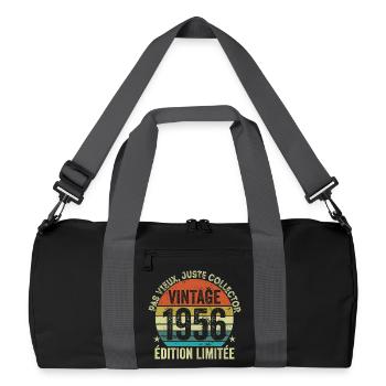 Vintage 1956 Édition Limitée Cadeau Anniversaire - Sac de sport recyclé - noir/gris graphite - Devant