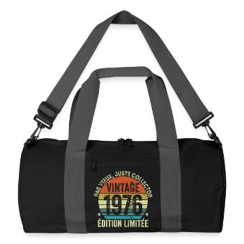 Vintage 1976 Édition Limitée Cadeau Anniversaire - Sac de sport recyclé - noir/gris graphite - Devant