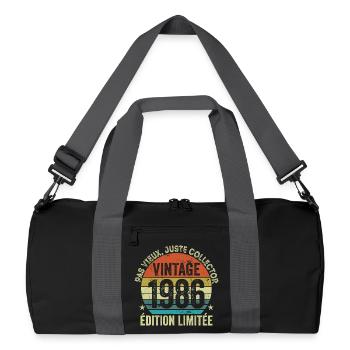 Vintage 1986 Édition Limitée Cadeau Anniversaire - Sac de sport recyclé - noir/gris graphite - Devant