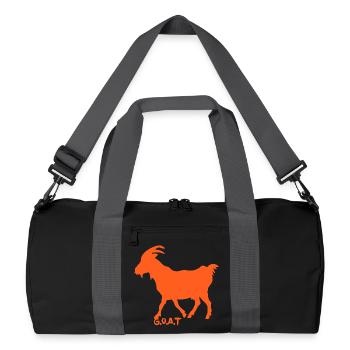 Ziege G.O.A.T. orange - Recycelte Duffel Bag - Schwarz/Graphitgrau - Vorne
