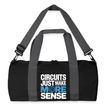 Schaltkreise Machen Technik Sinnvoller - Recycelte Duffel Bag - Schwarz/Graphitgrau - Vorne