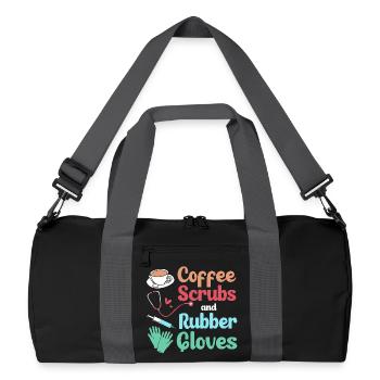MFA Medizin Mediziner Kaffee - Recycelte Duffel Bag - Schwarz/Graphitgrau - Vorne