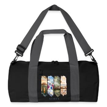 Design d’Athènes – Motif de voyage en Grèce - Sac de sport recyclé - noir/gris graphite - Devant
