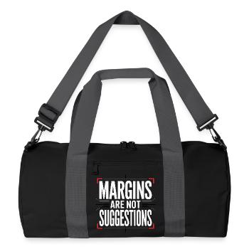 Print Designer Margins Are Print Expert Designer - Recycled Duffel Bag - black/graphite grey - Front