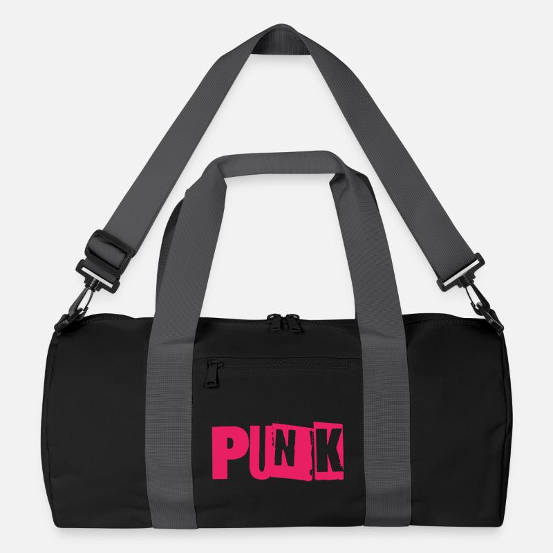 Punk Glitch Typo Neon Recycelte Duffel Bag