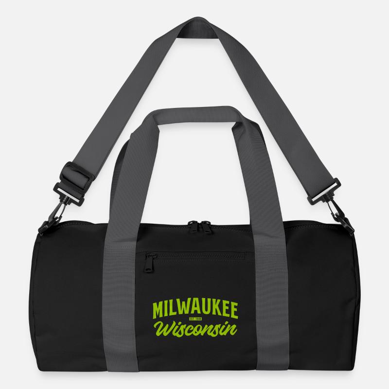 Milwaukee Wisconsin Vintage Script Recycled Duffel Bag