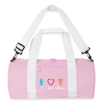 I Love Pizza - Recycled Duffel Bag - pink/white - Front