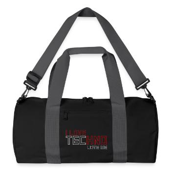 I Love Techno - Recycelte Duffel Bag - Schwarz/Graphitgrau - Vorne