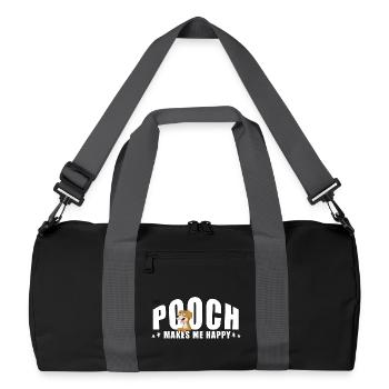 MY POOCH makes me happy - Recycelte Duffel Bag - Schwarz/Graphitgrau - Vorne