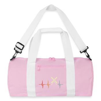 Windmill Cardiogram - Recycled Duffel Bag - pink/white - Front