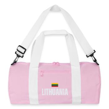 Lithuanian pride, flag of Lithuania - Recycled Duffel Bag - pink/white - Front