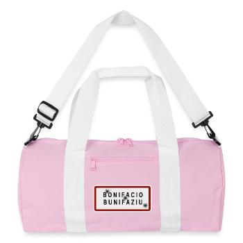 Panneau d’entrée de la ville de Bonifacio - Sac de sport recyclé - rose/blanc - Devant