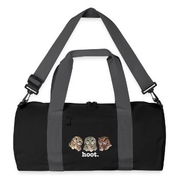 Les hiboux appellent les amateurs de chouettes drôles - Sac de sport recyclé - noir/gris graphite - Devant