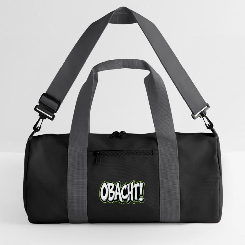 Caution Bavarian Saying Dialect Warning Recycled Duffel Bag