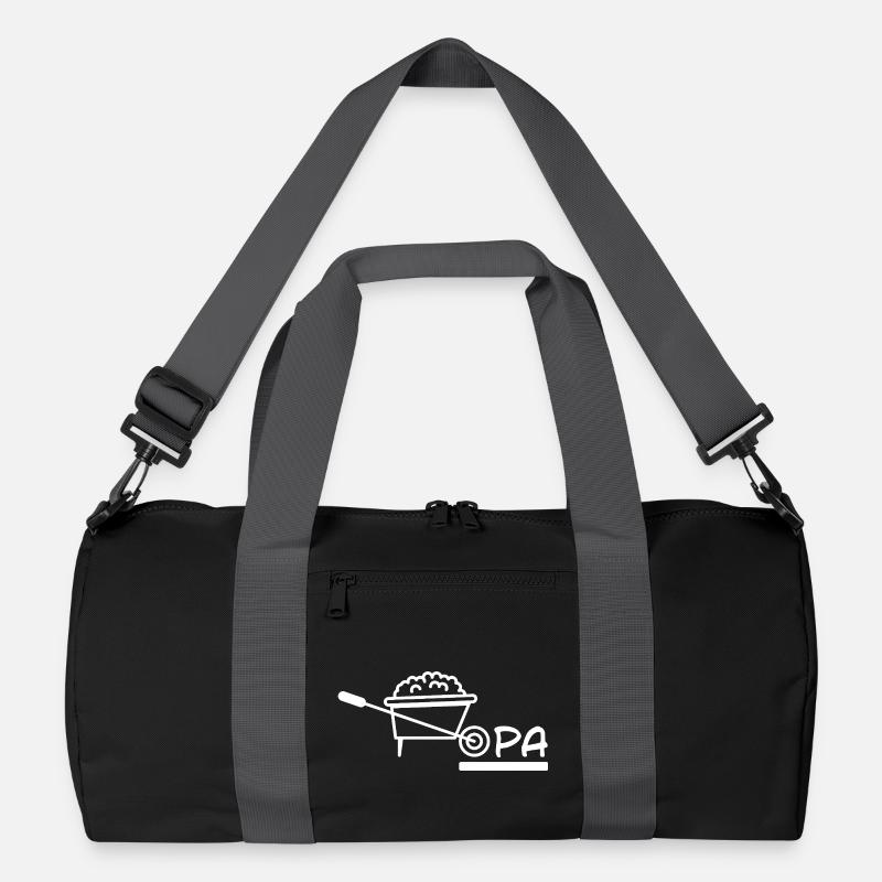 Opa Schubkarren Gartenarbeit - Recycelte Duffel Bag - Schwarz/Graphitgrau
