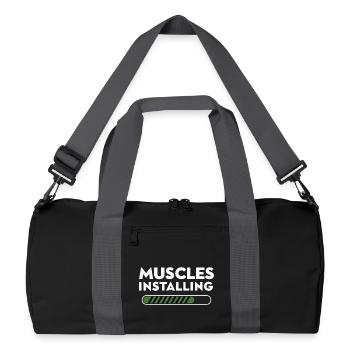 Muscles Installing Progress Graphic - Recycled Duffel Bag - black/graphite grey - Front