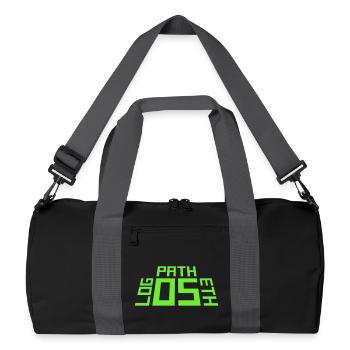 Logos Ethos Pathos Rhetorik Philosophie Student - Recycelte Duffel Bag - Schwarz/Graphitgrau - Vorne