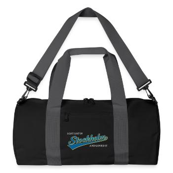Je me suis perdu à Stockholm et j’ai adoré, la ville suédoise - Sac de sport recyclé - noir/gris graphite - Devant