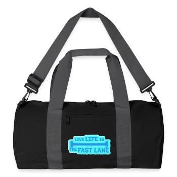 Life In The Fast Lane Schwimmer Lustig Pool Spruch - Recycelte Duffel Bag - Schwarz/Graphitgrau - Vorne