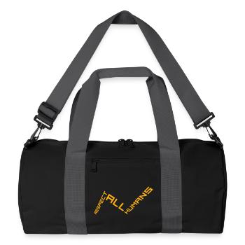 Respect All Humans Statement Humanity Saying - Recycled Duffel Bag - black/graphite grey - Front