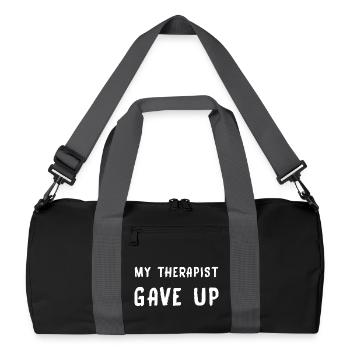 My Therapist Gave Up - Recycelte Duffel Bag - Schwarz/Graphitgrau - Vorne