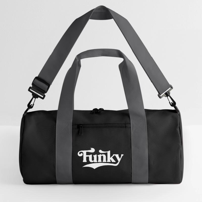 Funky Retro Script Logo Recycelte Duffel Bag