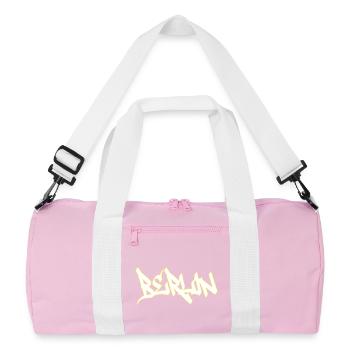 Berlin Graffiti Brown Schriftzug - Recycelte Duffel Bag - Rosa/Weiß - Vorne