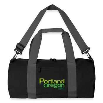 Portland Gradient City Logo - Recycled Duffel Bag - black/graphite grey - Front