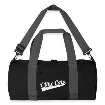 Ich mag Katzen - Recycelte Duffel Bag - Schwarz/Graphitgrau - Vorne