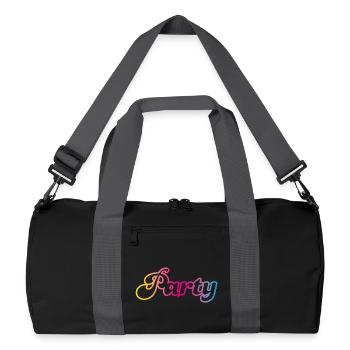 Party Flourishes Celebrate Colorful Rainbow Silhouette Fun - Recycled Duffel Bag - black/graphite grey - Front
