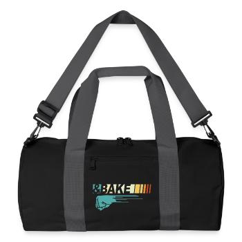 Cadeau amusant pour les amateurs de courses automobiles : Shake N Bake - Sac de sport recyclé - noir/gris graphite - Devant