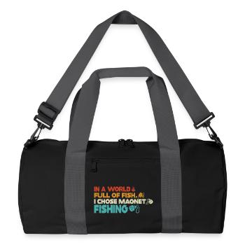 Aimant de pêche en néodyme pour pêcheur magnétique - Sac de sport recyclé - noir/gris graphite - Devant
