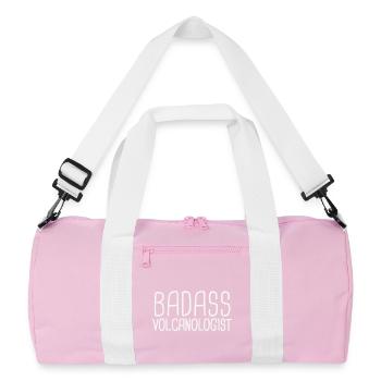 Volcanologist Badass Volcanology - Recycelte Duffel Bag - Rosa/Weiß - Vorne