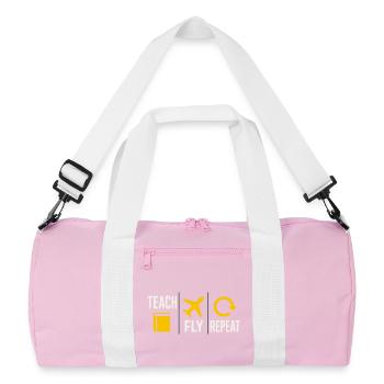 Flight Instructor Cfi Pilot Aviation Instructor - Recycled Duffel Bag - pink/white - Front
