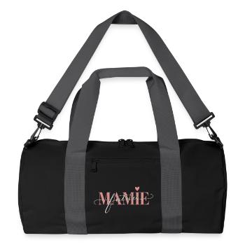 Expectant granny chic and tender pregnancy announcement - Recycled Duffel Bag - black/graphite grey - Front