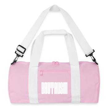 Mutiges Brutalismus-Logodesign - Recycelte Duffel Bag - Rosa/Weiß - Vorne