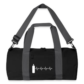 Boxer_2_EKG_weiss - Recycelte Duffel Bag - Schwarz/Graphitgrau - Vorne