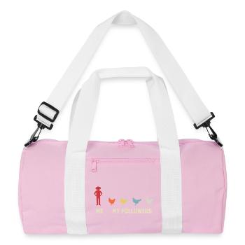 I mean follower chickens - Recycled Duffel Bag - pink/white - Front