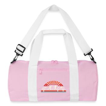 Biathlon Herzschlag Biathlete Heartbeat - Recycelte Duffel Bag - Rosa/Weiß - Vorne