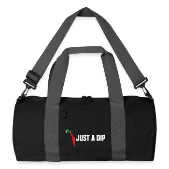 Just a dip Aktienmarkt Börse Trader - Recycelte Duffel Bag - Schwarz/Graphitgrau - Vorne