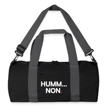 HUMM... NO | Minimalist humor expression - Recycled Duffel Bag - black/graphite grey - Front